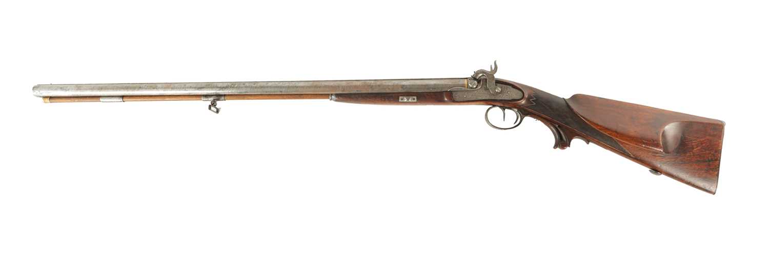 Lot 480 - AUGUST KRAMER A NEUHAUS. A 19TH CENTURY DOUBLE BARREL PERCUSSION SHOTGUN