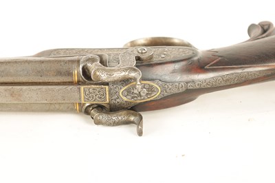 Lot 480 - AUGUST KRAMER A NEUHAUS. A 19TH CENTURY DOUBLE BARREL PERCUSSION SHOTGUN