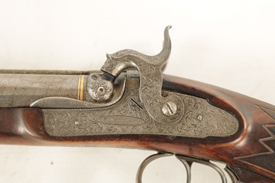 Lot 480 - AUGUST KRAMER A NEUHAUS. A 19TH CENTURY DOUBLE BARREL PERCUSSION SHOTGUN