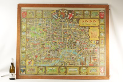 Lot 759 - A LARGE FRAMED MAP OF LONDON