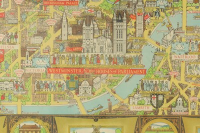 Lot 759 - A LARGE FRAMED MAP OF LONDON