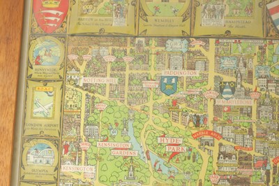 Lot 759 - A LARGE FRAMED MAP OF LONDON