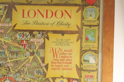 Lot 759 - A LARGE FRAMED MAP OF LONDON