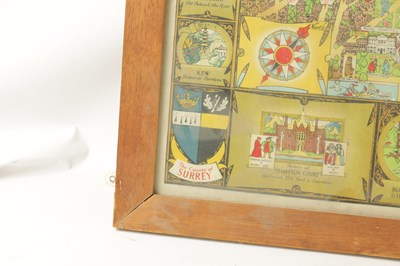 Lot 759 - A LARGE FRAMED MAP OF LONDON