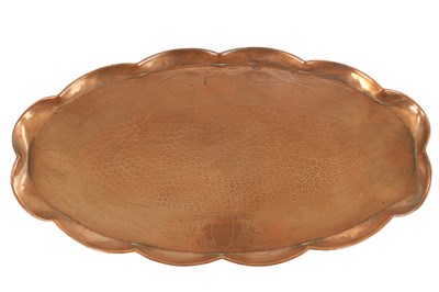 Lot 539 - AN ARTS AND CRAFTS CORNISH PLENISHED COPPER TRAY BY J&F POOL HAYLE