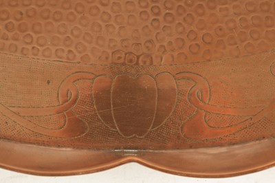 Lot 539 - AN ARTS AND CRAFTS CORNISH PLENISHED COPPER TRAY BY J&F POOL HAYLE