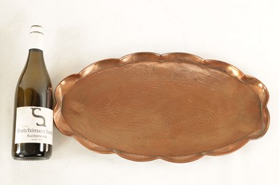 Lot 539 - AN ARTS AND CRAFTS CORNISH PLENISHED COPPER TRAY BY J&F POOL HAYLE