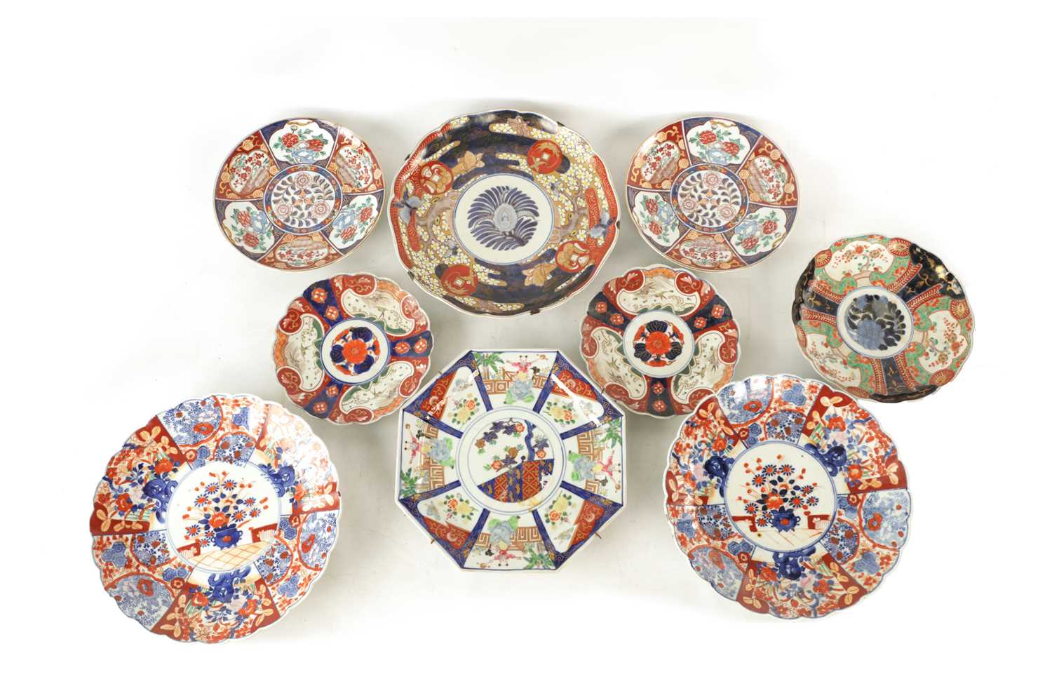 Lot 247 - A COLLECTION OF NINE 19TH CENTURY IMARI