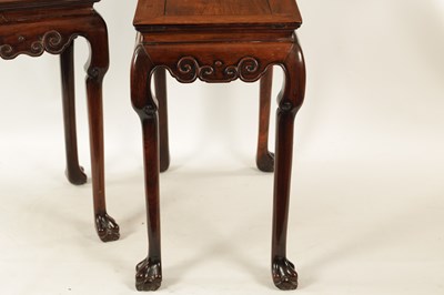 Lot 114 - A GOOD PAIR OF CHINESE HARWOOD ALTER TABLES