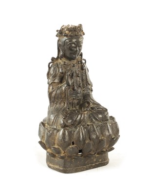 Lot 189 - AN EARLY CAST BRONZE TIBETAN BUDDHA