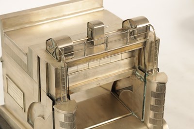 Lot 444 - AN EXTREMELY RARE ENGLISH SILVER ART DECO MODEL OF THE SULEMANKI HEADWORKS