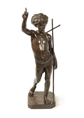 Lot 658 - PAUL DUBOIS (1830 - 1887). A LARGE PATINATED BRONZE FIGURAL SCULPTURE