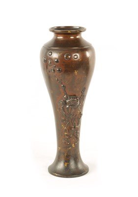 Lot 298 - A JAPANESE MEIJI PERIOD BRONZE AND GILT HIGH-LIGHTED ‘BUBBLE VASE’