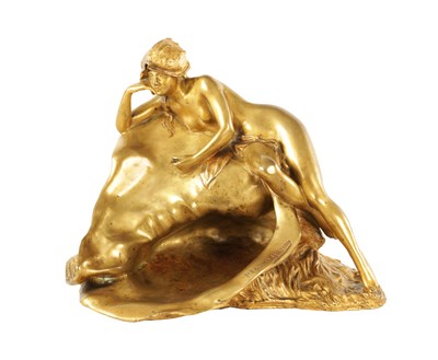 Lot 620 - PAUL LOUIS EMILE LOISEAU-ROUSSEAU (1861-1927). A STYLISH GILT BRONZE ART NOUVEAU FIGURAL SCULPTURE