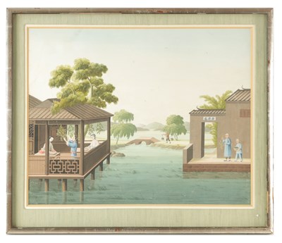 Lot 219 - A 19TH CENTURY CHINESE WATERCOLOUR