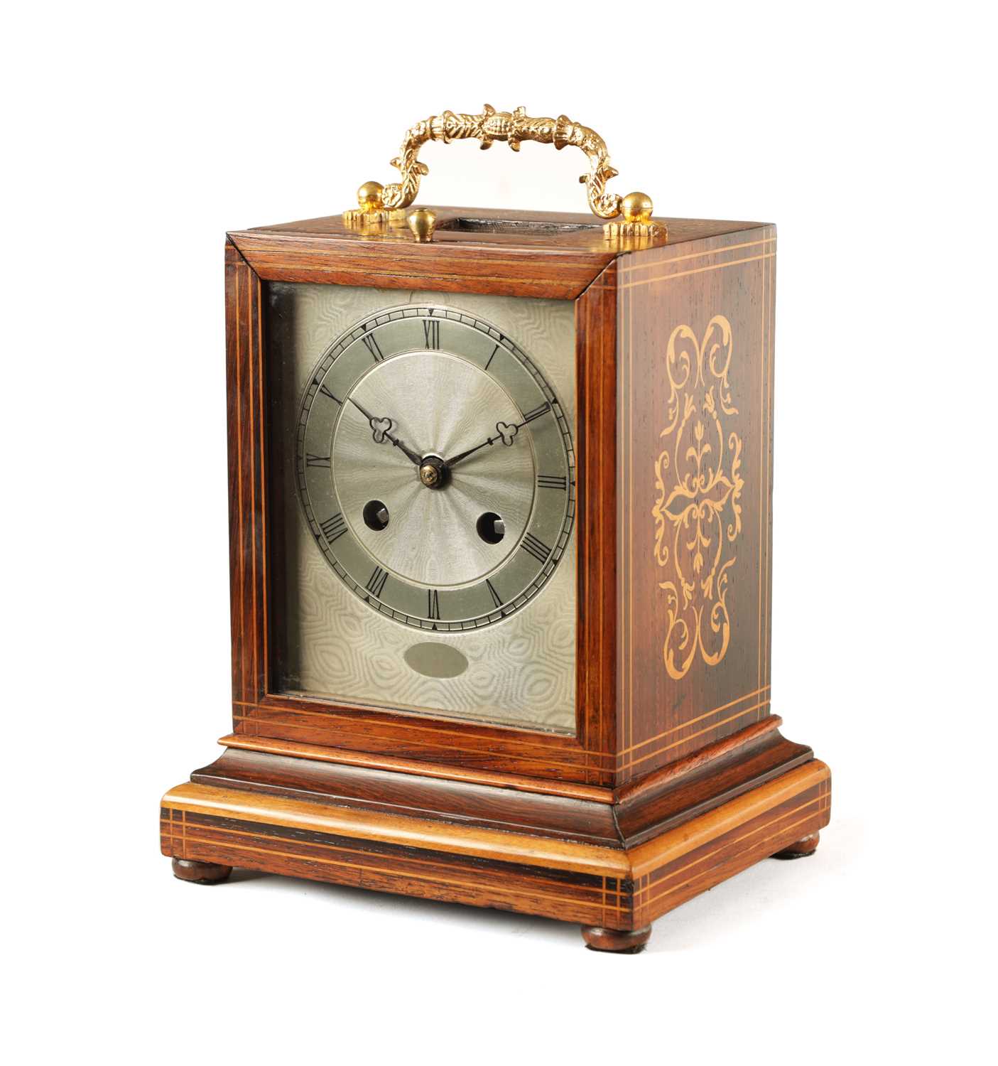 French Inlay Clock Lot 943 - A MID 19TH CENTURY FRENCH INLAID ROSEWOOD