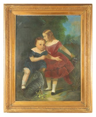 Lot 878 - A 19TH CENTURY FULL-LENGTH PORTRAIT OIL ON CANVAS