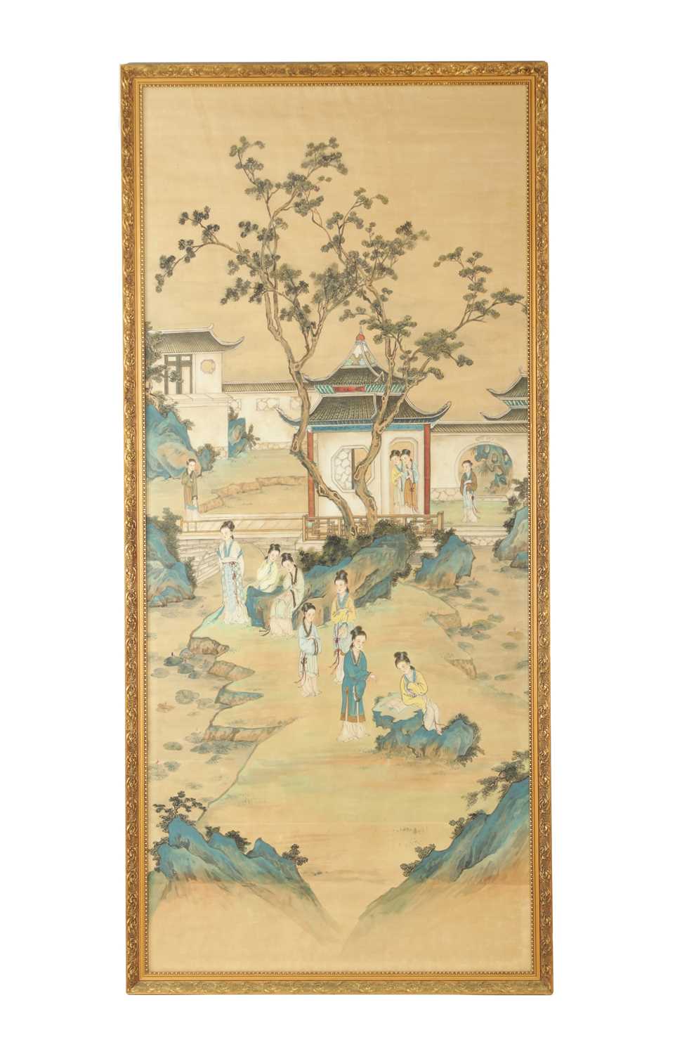 Lot 290 - A LARGE 19TH CENTURY CHINESE WATERCOLOUR ON SILK