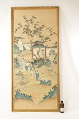 Lot 290 - A LARGE 19TH CENTURY CHINESE WATERCOLOUR ON SILK