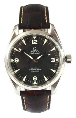 Lot 268 - A GENTLEMAN'S STEEL OMEGA RAILMASTER WRIST...