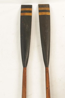 Lot 654 - A GOOD PAIR OF PRESENTATIONS OXFORD UNIVERSITY ROWING OARS DATED 1900.