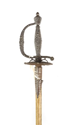 Lot 449 - A 19TH CENTURY CUT STEEL HILTED SMALL SWORD