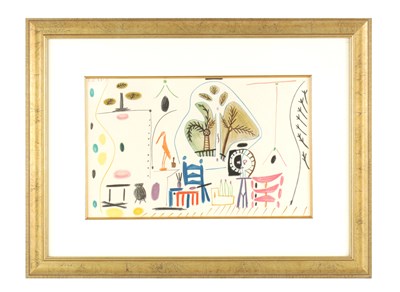 Lot 1024 - A PABLO PICASSO LIMITED EDITION COLOUR LITHOGRAPH TITLED 'STUDIO (II)'