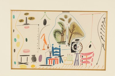 Lot 1024 - A PABLO PICASSO LIMITED EDITION COLOUR LITHOGRAPH TITLED 'STUDIO (II)'