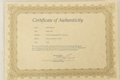Lot 1024 - A PABLO PICASSO LIMITED EDITION COLOUR LITHOGRAPH TITLED 'STUDIO (II)'