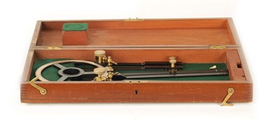 Lot 494 - A CASED THREE-ARM PROTRACTOR SIGNED HEATH & CO. LONDON.