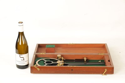 Lot 494 - A CASED THREE-ARM PROTRACTOR SIGNED HEATH & CO. LONDON.