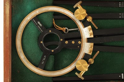 Lot 494 - A CASED THREE-ARM PROTRACTOR SIGNED HEATH & CO. LONDON.