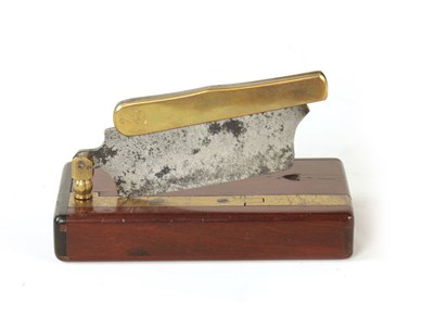 Lot 630 - A GEORGE III TRAVELLING MAHOGANY TOBACCO CUTTER