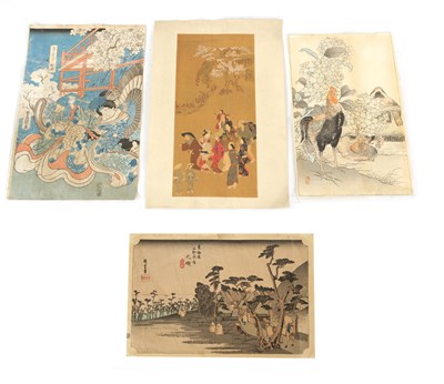 Lot 285 - A SELECTION OF FOUR LATE 19TH CENTURY JAPANESE BLOCK PRINTS