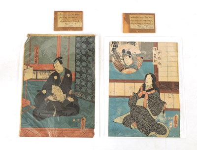 Lot 213 - A PAIR OF MID 19TH CENTURY JAPANESE BLOCK PRINTS