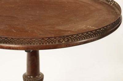 Lot 1240 - AN UNUSAL GEORGE III TILT TOP MAHOGANY CHIPPENDALE STYLE TILT-TOP TRIPOD TABLE