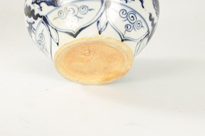 Lot 123 - A CHINESE BLUE AND WHITE SHOULDERED VASE OF MING DESIGN