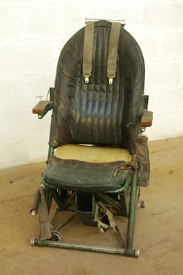 Lot 85 - AN EARLY AIRCRAFT LEATHER UPHOLSTERED PILOTS SEAT