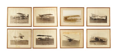 Lot 97 - A COLLECTION OF EIGHT FRAMED PHOTOGRAPH PRINTS OF VINTAGE PLANES