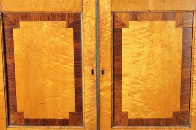 Lot 900 - A LATE REGENCY BIRD'S EYE MAPLE CAMPAIGN COLLECTOR'S CABINET