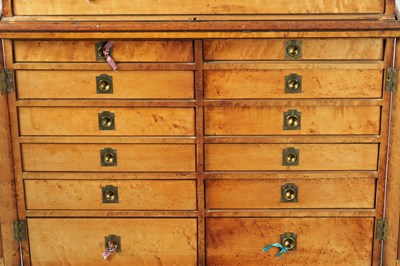 Lot 900 - A LATE REGENCY BIRD'S EYE MAPLE CAMPAIGN COLLECTOR'S CABINET