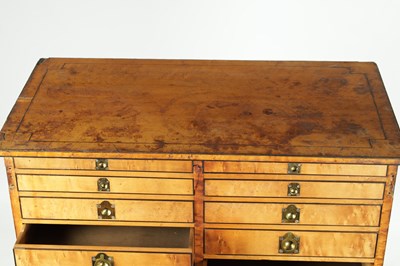 Lot 900 - A LATE REGENCY BIRD'S EYE MAPLE CAMPAIGN COLLECTOR'S CABINET