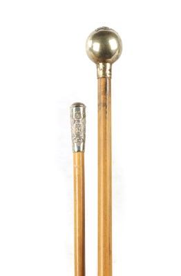 Lot 672 - TWO BAMBOO MILITARY SWAGGER STICKS