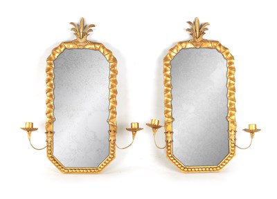 Lot 166 - A PAIR OF GILT FRAMED MIRRORS