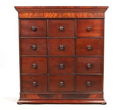 Lot 325 - A SMALL MAHOGANY COLLECTORS CHEST OF DRAWERS