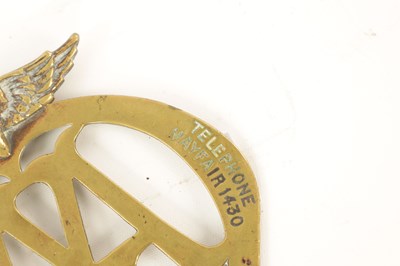 Lot 64 - AN EARLY AA BRASS CAR BADGE