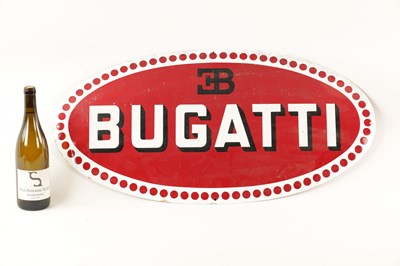 Lot 92 - AN OVAL ENAMEL BUGATTI GARAGE SIGN