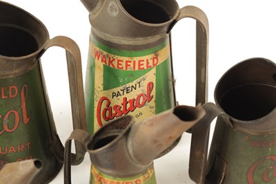 Lot 20 - A COLLECTION OF FIVE VINTAGE CASTROL OIL CANS