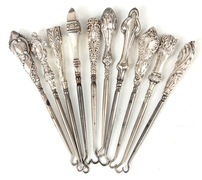 Lot 285 - A COLLECTION OF TEN EDWARDIAN STERLING SILVER...