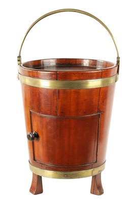 Lot 1016 - A GEORGE III MAHOGANY PEAT BUCKET COMPANION